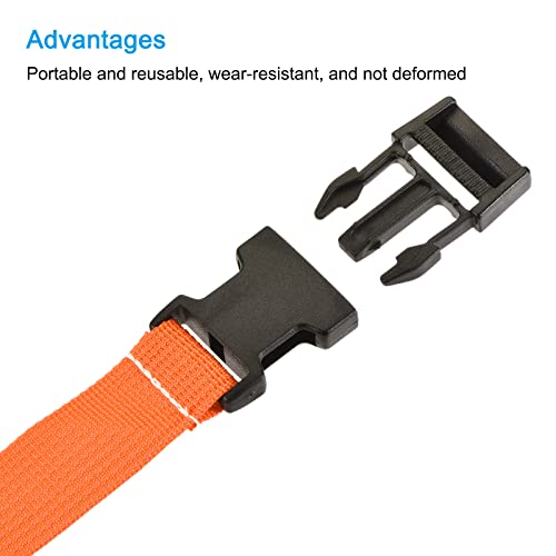 Image of MECCANIXITY Utility Strap with Buckle 1x40 Inch Polyester Quick Release Adjustable Belt for Travel Outdoor Bag Luggage Packing (Orange)