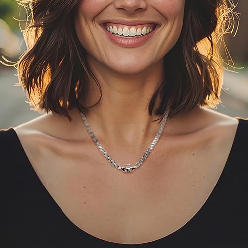 Ross-Simons Sterling Silver Bismark-Link Claddagh Necklace2