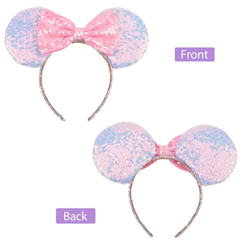 Image of DRESHOW Mouse Ears Bow Headbands Glitter Party Decoration Cosplay Costume for Women
