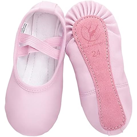 Ballet Shoes for Girls Leather Ballet Dance Slipper Full Leather Sole Ballet Flats Cover