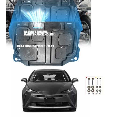 Image of Mud Flaps Engine Guards for Toyota Prius 2010 2011 2012 2013 2014 2015 Front Engine Splash Shield Guards Suitable Fit for Prius Under Engine Cover Directly Replace Original One Black