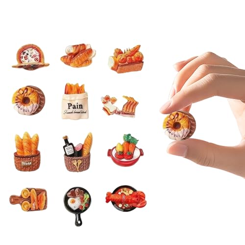 12 imanes decorativos para refrigerador temática comida