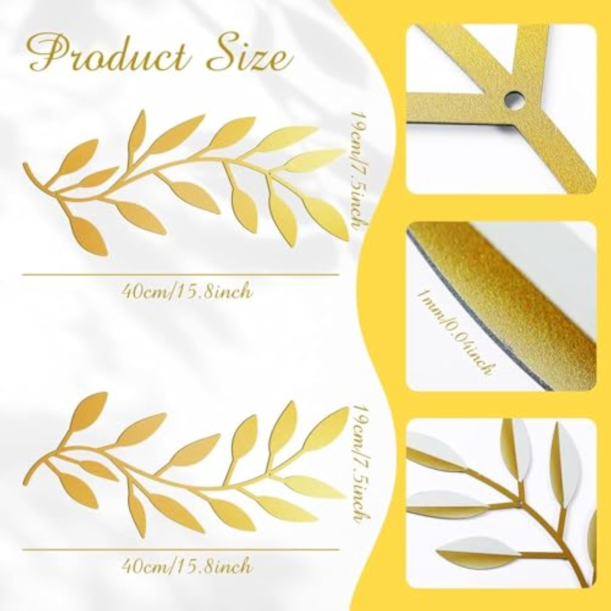 2 Pieces Metal Tree Leaf Wall Decor
