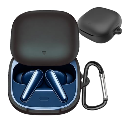 UIUIKA For Anker Soundcore Liberty 5 �P�[�X Liberty 5 �ی�P�[�X �_�炩�� �V���R���� �����h�~ �L�Y�h�~ �ϏՌ� �h�o �y�� �����[�d�\ �J���r�i�t�� �����h�~(�u���b�N)