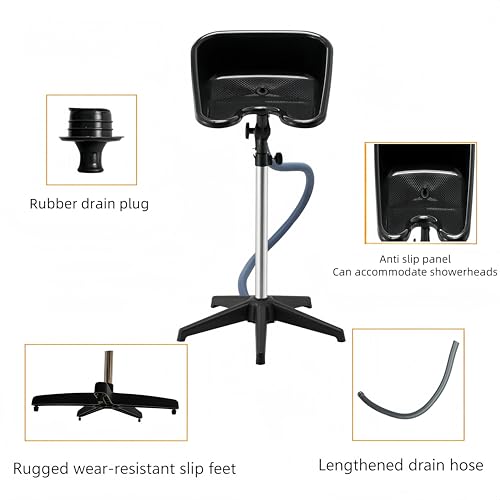 Lavabo de coiffeur mobile réglable en hauteur pour un confort optimal - 4