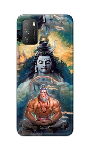 Image of PRINTFIDAA Printed Hard Back Cover Case for Mi Poco M3 Back Cover (Lord Shiva and Hanuma) -112