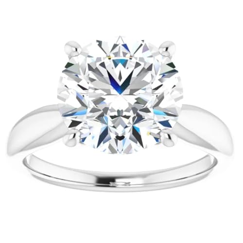 Solitaire 3 Carats Round Lab Diamond Engagement Ring3