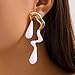 Aksod Large Teardrop Earrings White Irregular Tear Drop Earrings Studs Big Lightweight Waterdrop Earrings Jewelry for Women (White)