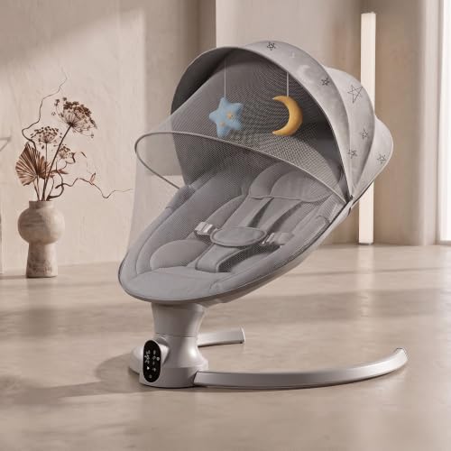 Image of StarAndDaisy Swing Rocker /Cradle for Baby with Automatic 5-Level Swing - Toddler & Infant Rocking seat /Chair with 3-Level Backrest Adjustable, & Remote Control -Graffiti Grey
