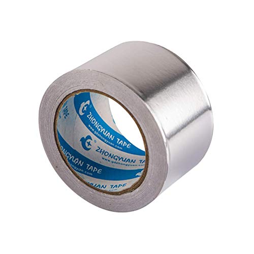 Silver Aluminum Foil Tape, Aluminum Air Duct Tape 3.9mil Thick 2 Inch x 65 Feet, Adhesive Aluminum Foil Tape for HVAC, Pipe, Air Ducts, Car Sound Deadening Tape Metal Repair Sealing Tape