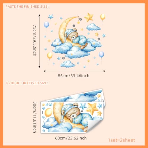 Vinilos Decorativos Bear Sleeping on Moon para Pared miniatura 3