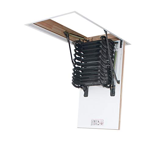 FAKRO LST 860432 Insulated Steel Scissor Attic Ladder for 27-Inch x 31-Inch Rough Openings