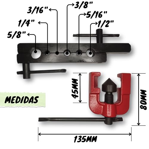 Flangeador Alargador 3/16~5/8 Pol + Cortador P/Tubo Duto Cano 1/8