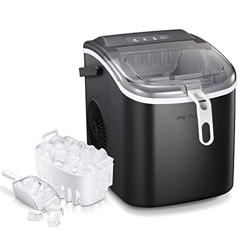 Joy Pebble Bullet Ice Maker Countertop with Handle,9 Bullet Ice Cubes ...