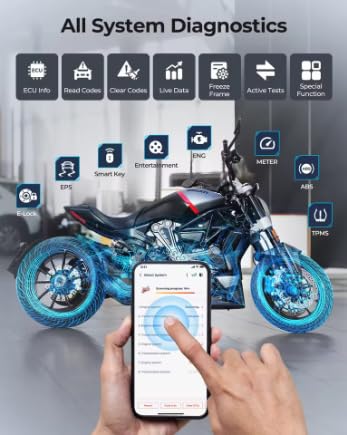 TOP-DON TopScan Moto Narzędzia diagnostyczne do samochodów i motocykli, profesjonalne uniwersalne skanowanie silnika OBD2