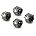 XSPC G1/4" to 7/16" ID, 5/8" OD Compression Fitting Black Chrome V2-4 pack