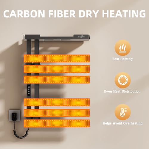 WRJAHCG Handtuchtrockner Elektrisch Smart WiFi,Elektro Handtuchheizkörper Mit Lagerregal,Badheizkörper Handtuchhalter Elektrisch Bad mit Thermostat,Für Alexa Und Assistant Und App,50×72cm,Grau
