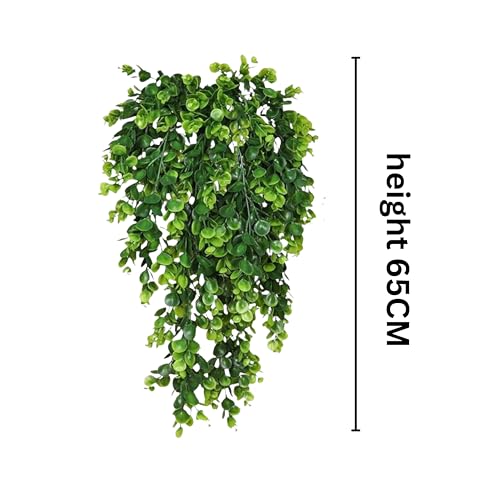 Image of Dekorly 2 Pack Artificial Plants Artificial Hanging Plants Faux Eucalyptus Leaf Greenery Fake Hanging Eucalyptus Plant (Green) (2, Green)