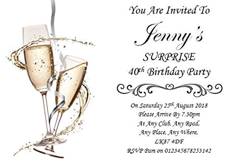 Bespoke Candy Delights Personalised Beautiful Surprise Birthday Party Invitations, Invites, 16th 18th 21st 30th 40th 50th 60th 70th 80th Any age Can Be Done Ref BD32 (50)