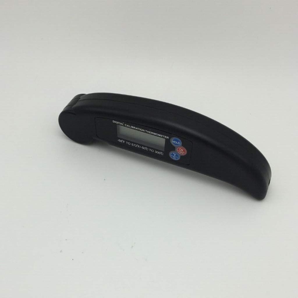 Thermomètre à Lecture instantanée, thermomètre numérique pour la Cuisson de la Viande/avec sonde Pliable, thermomètre à Viande pour Barbecue avec Aimant, Noir (Noir)