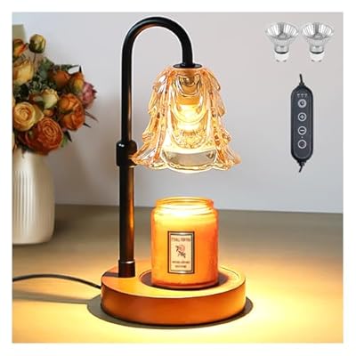 Candle Warmer Lamp with Timer Dimmer Adjustable Height for New Home House Bedroom Decor,Wax Melt Warmer with 2 Bulbs for Jar Candles, Gifts for Mom Women Friend Sister Mothers Day Birthday | Black