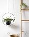 ABETREE Hanging Planter for Indoor Outdoor Plants Metal Mid Century Minimalist Wall Ceiling Plant Hanger, Hanging Flower Pot Basket Holder for Home Office Décor(Black)