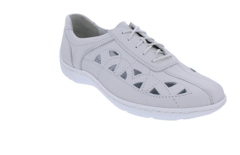 Waldläufer Halbschuh Henni 496003-139-297, Glattleder, gebrochenes Weiß, Weite H, ProAktiv Fußbett zum Wechseln Weiß