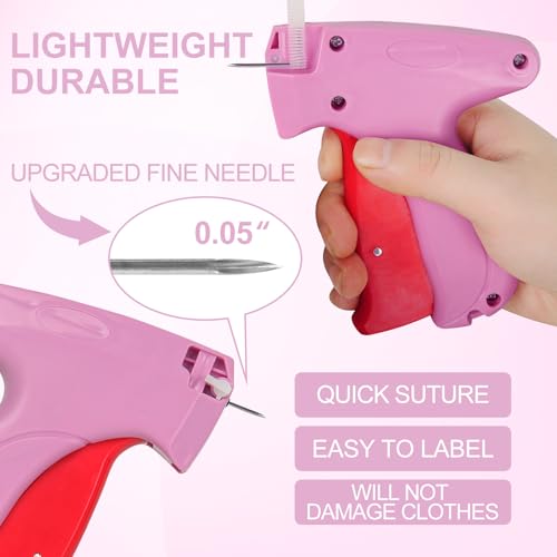 Stitch Gun for Clothes,Handheld Stitch Tag Gun Quick Clothing Stitchy Quick Clothing Fixer,Sticky Gun for Clothes,Sewing Kit Includes 5 Fine Needles 500 black and 500 White 5mm Fasteners - Thumbnail 4