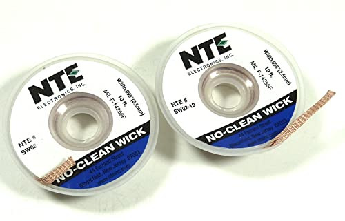 NTE Electronics SW02-10 No-Clean Solder Wick, 4 Blue.098