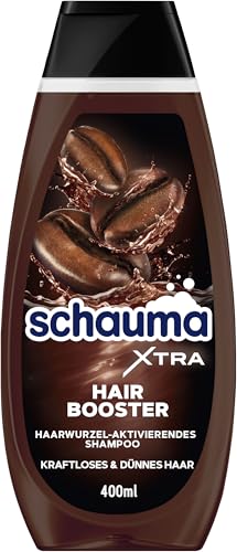 Schauma Koffein-Shampoo Hair Booster (400 ml), Haarshampoo hilft Haarausfall vorzubeugen, Shampoo mit Koffein aktiviert die Haarwurzel bei kraftlosem & dünnem Haar