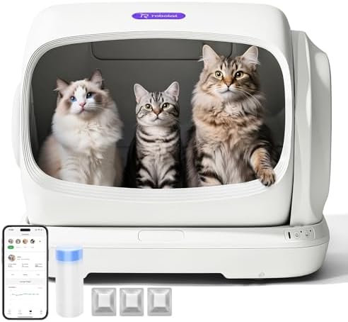 Robotail Self-Cleaning Cat Litter Box,106L XXXL Extra-Large Space...