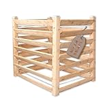 Gartenwelt Riegelsberger Moderner Komposter Single ca. 100x100 cm Höhe 100 cm aus Lärchenholz Massivholz Steckkomposter Kompostsilo Holzkomposter Stecksystem
