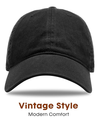 Image of FURTALK Unisex Vintage Washed Unstructured Baseball Cap Washed Cotton Adjustable Dad Hat