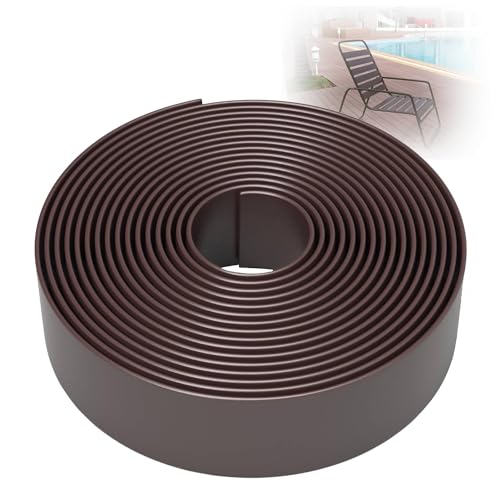 2 Inch Wide, 20ft Long Vinyl Strap - Replacement Straps for Patio Chairs - Vinyl Strapping for Patio Furniture Repair - Durable Seat Repair Kit for Lawn Chairs, Outdoor Furniture (Dark Brown)