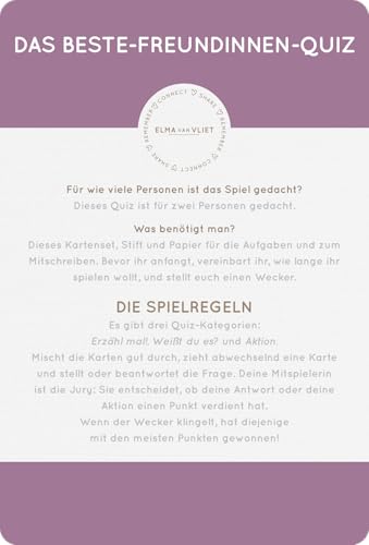 Erzähl mal! Das Beste-Freundinnen-Quiz: Das Original. | Fragespiel für einen schönen Abend mit der besten Freundin | ab 16 Jahren (Elma van Vliet Quizze & Fragespiele)