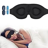 😎 【Diseño ergonómico en 3D】 Antifaz para dormir DONYA para mujeres y hombres Debido a la ergonomía y el diseño de la cuenca del ojo en 3D, no hay presión en los ojos, por lo que duerme más cómodamente.