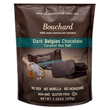 Bouchard Belgian Dark Chocolate with Caramel & Sea Salt 5.29 OZ / 150g Pack of 4