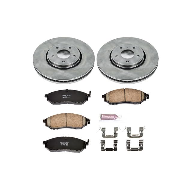 Image of PowerStop Front Brake Kit for Infiniti FX35 2005-12 |FX37 2013 |FX45 2005-08 |QX70 2014 - Z17 Ceramic Brake Pads & Disc Rotors Replacement, KOE5264