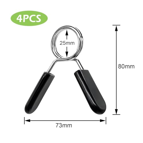 image for BlingKingdom 4pcs Spring Collar Clips 1 inch Dumbbell Barbell Clamp Co