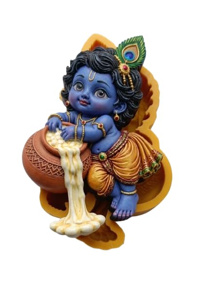 AXO Baby Krishna Makhan Chor Silicone Mold for Resin Janmashtami Decorations Spiritual Home décor Handmade Gifts wall Art-image-26