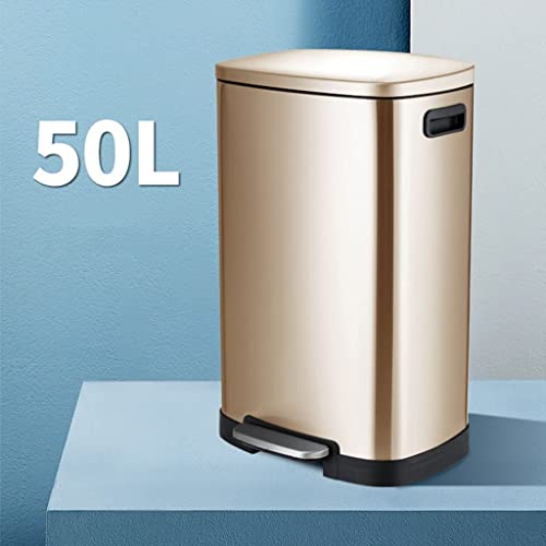 Caneca de basura rectangular dorada de 50 litros miniatura 5