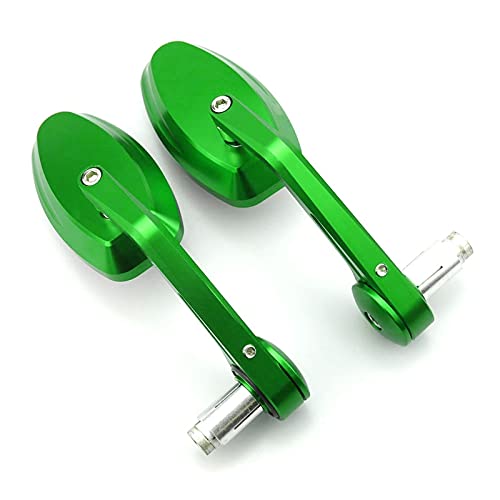 Espejos retrovisores de manillar 22mm de aluminio CNC ovalados para moto Kawasaki y Yamaha