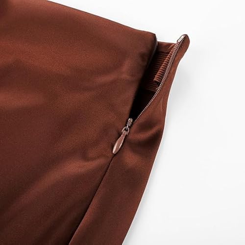 Hanna Nikole Women's Satin Skirt Long High Waist Skirt Summer Midi Business Skirt with Zip Elegant Silk Midi Skirt - Image 4