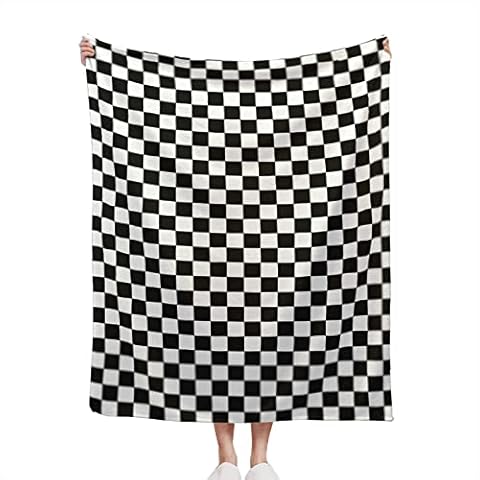 Black White Race Checkered Flag Soft Microfiber Lightweight Cozy Warm Blankets & Throws for Couch Bedroom Living Room Cover