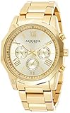 Akribos AK940 Multifunction Men's Watch - Includes day, date, and GMT 3 Subdials Designer Menâ€™s Watch â€“ Stainless Steel Bracelet Wristwatch - Father's Day Gift (AK940 Yellow Gold)