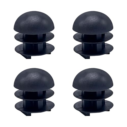 Image of Outwater Plastic 3 /4 inch Dia. Round Tubing Dome End Caps, Finishing Plug for Round Tubing Chair Glide, Floor Protector, Fits Multi Gauge Tubing, USA Made, 4 Pack