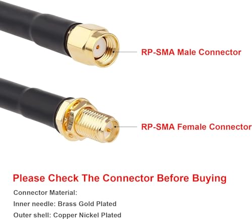XRDS - RF RP-SMA Male to RP-SMA Female Coax Cable 1FT 2PCS, RG58 WiFi Antenna Extension Coax Cable for WiFi LAN Router Wireless Network Card Adapter by XRDS -RF - Used condition - Image 2