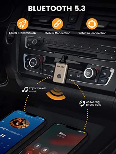 Adaptateur Aux Bluetooth 5.3 voiture MaedHawk kit mains libres jack - 3
