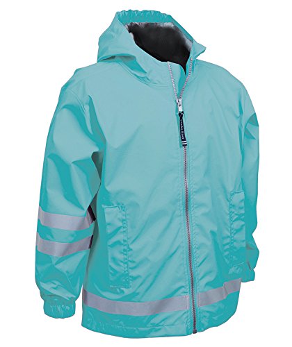Charles River Apparel Kids' Little Toddler, Children, Youth New Englander Rain Jacket, Aqua/Reflective, 6