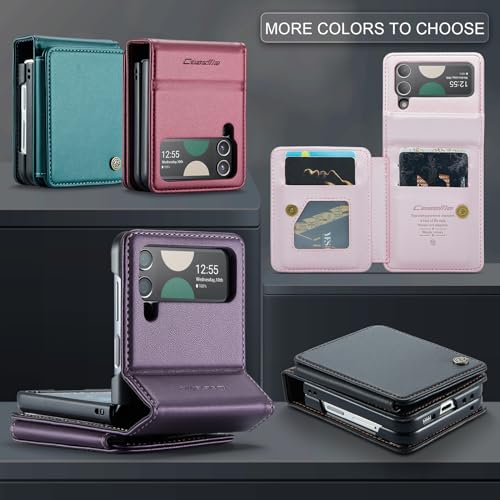 Coque portefeuille Samsung Z Flip 4 en cuir durable chic avec fermoir aimanté